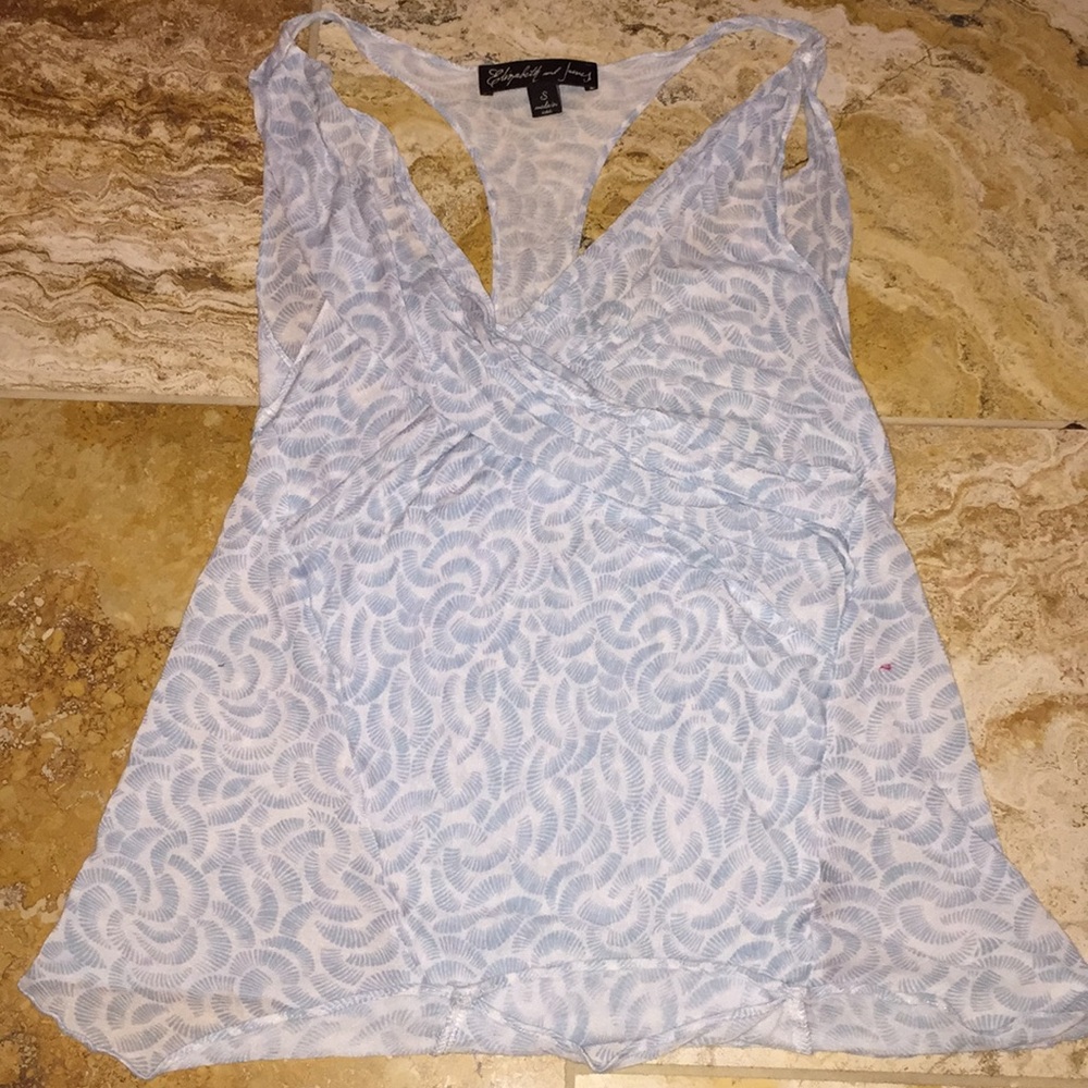 Elizabeth and James crossover bust racerback tank
